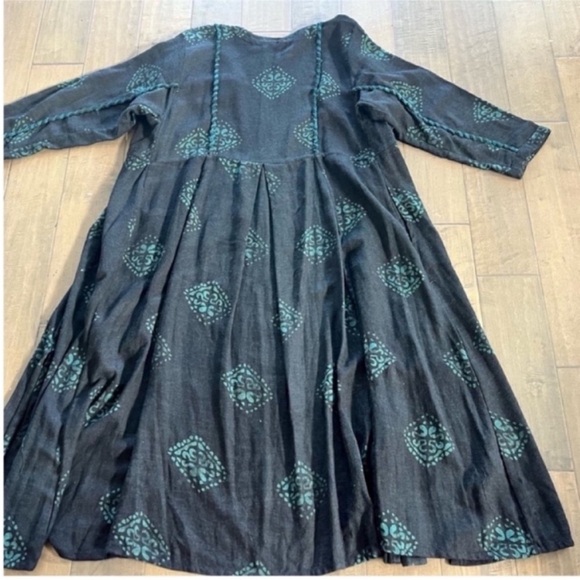 VINTAGE SUKA DUKA INJIRA INDIAN COTTON DUSTER DRESS - Picture 3 of 12